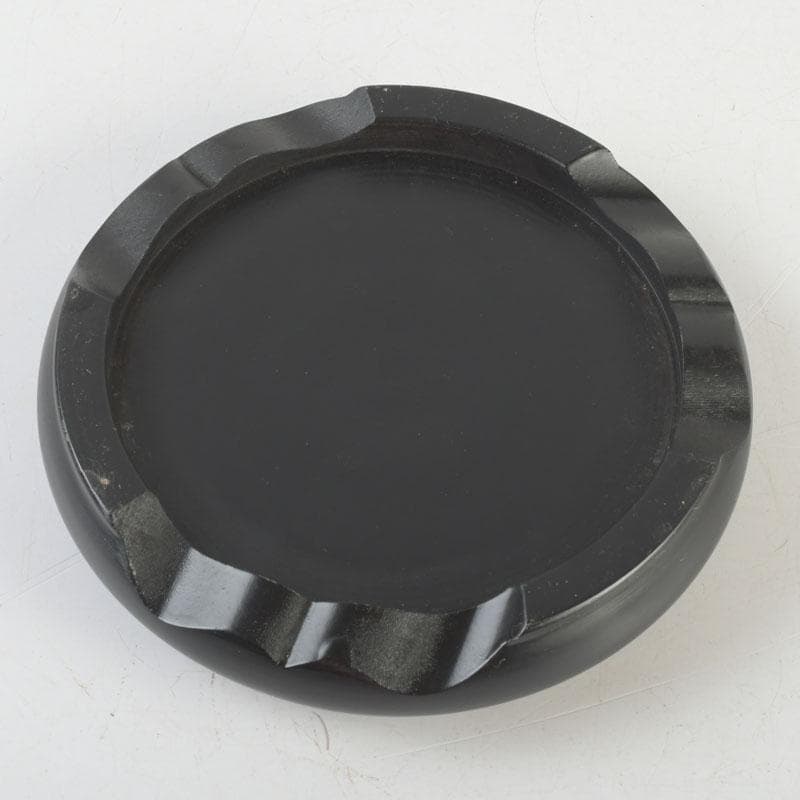 七宝焼　緑釉　牡丹文　花瓶　唐木台付　V　9324