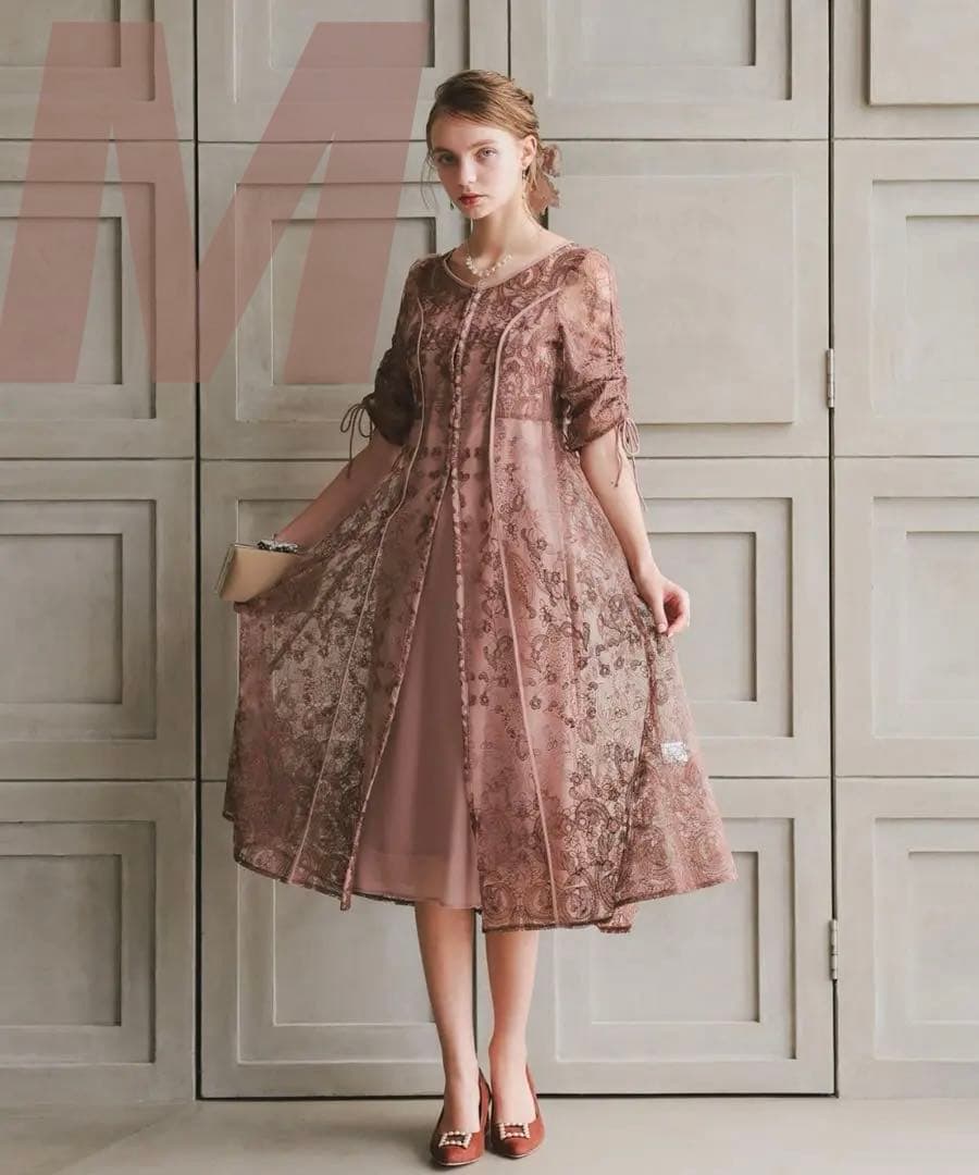 カ★新品★ドリードール　刺繍レースロングカーデキャミワンピセットドレス