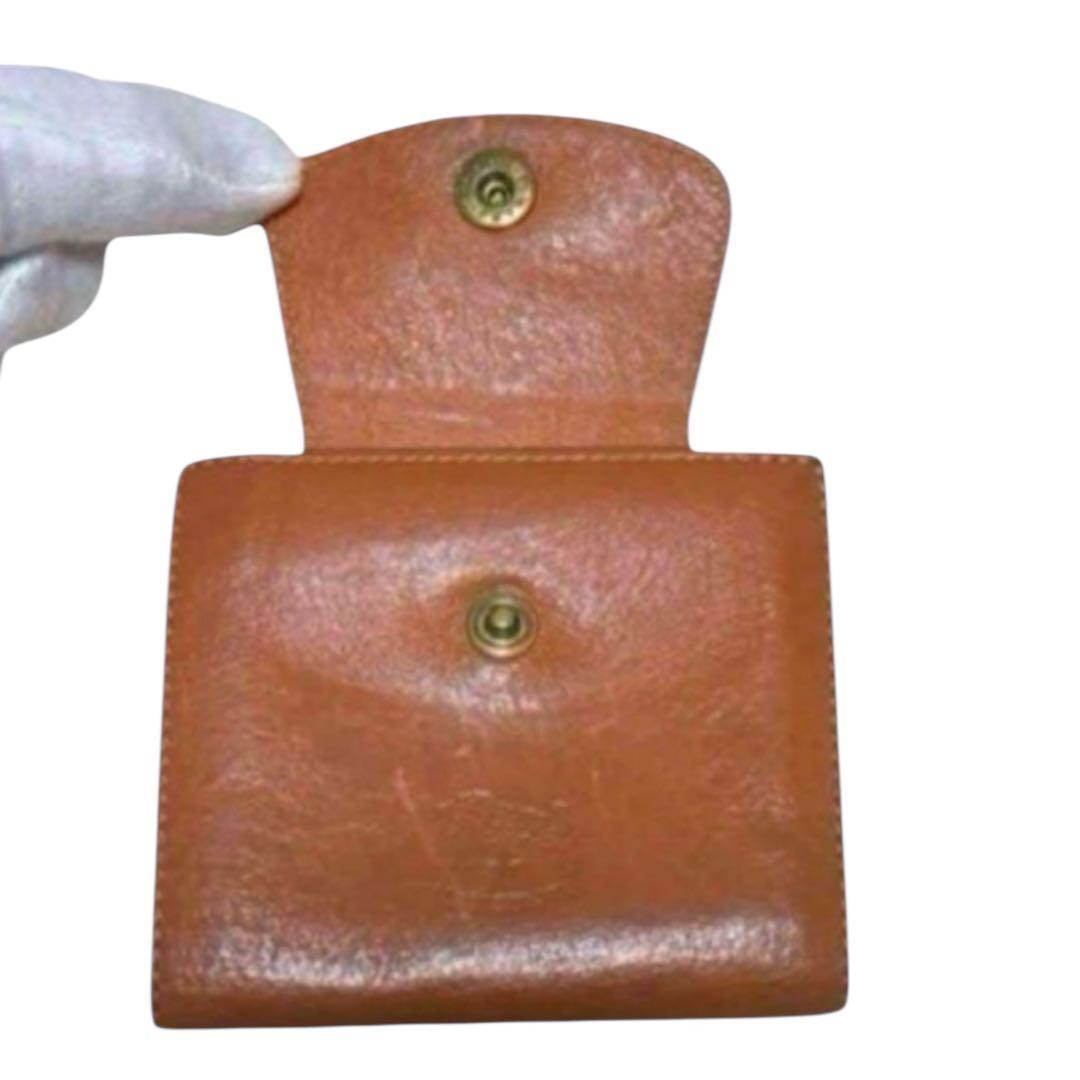 人気　イルビゾンテ　折り財布　がま口　レザー　ライトブラウン　フラップ　保護袋