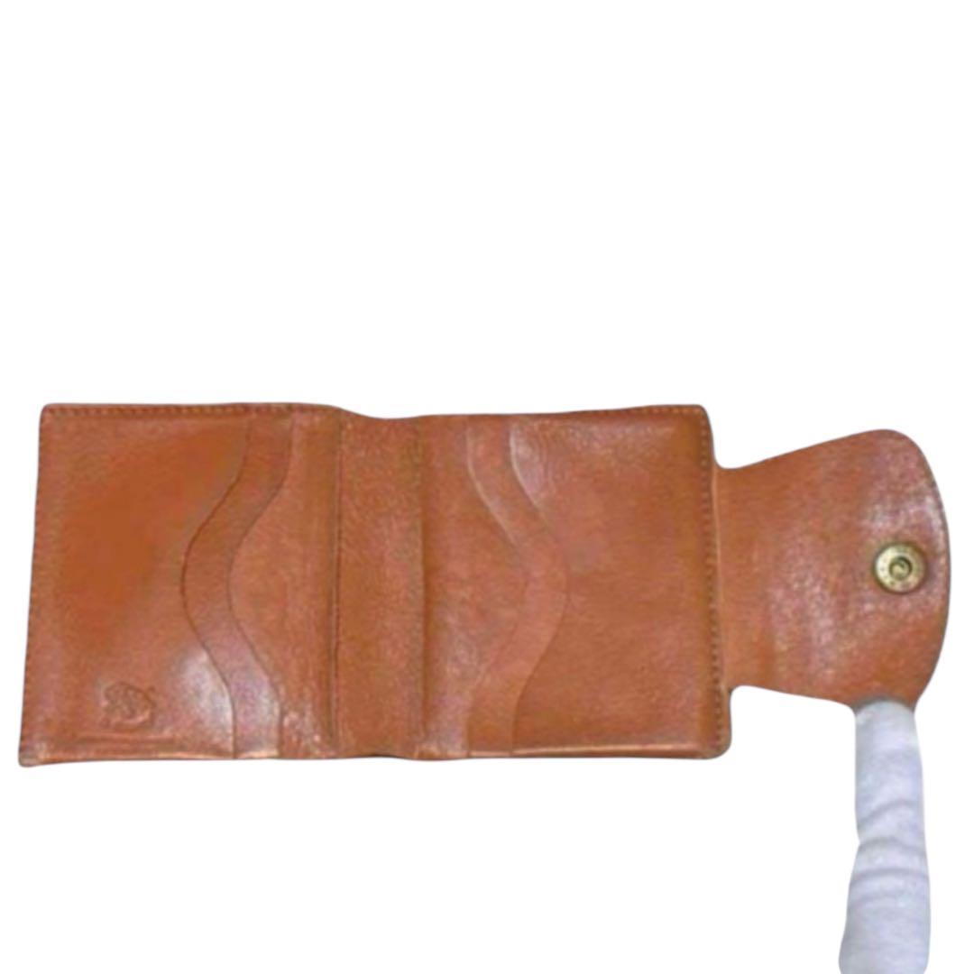 人気　イルビゾンテ　折り財布　がま口　レザー　ライトブラウン　フラップ　保護袋