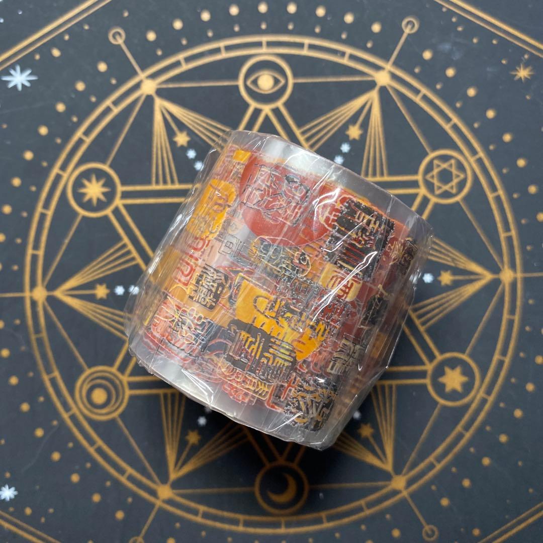 【9418】海外　マステ　5m巻　PETマスキングテープ　篆刻　朱印　装飾系