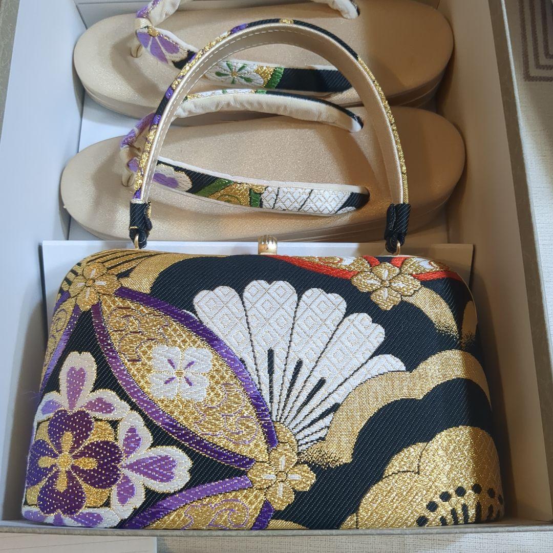 み　成人式バッグ、草履セット