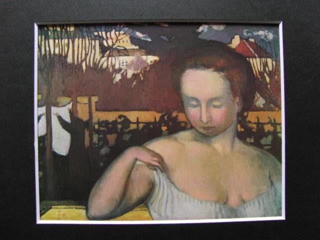 モーリス・ドニ、画家の妻マルタ・ドニの肖像、希少な画集より、新品高級額装付