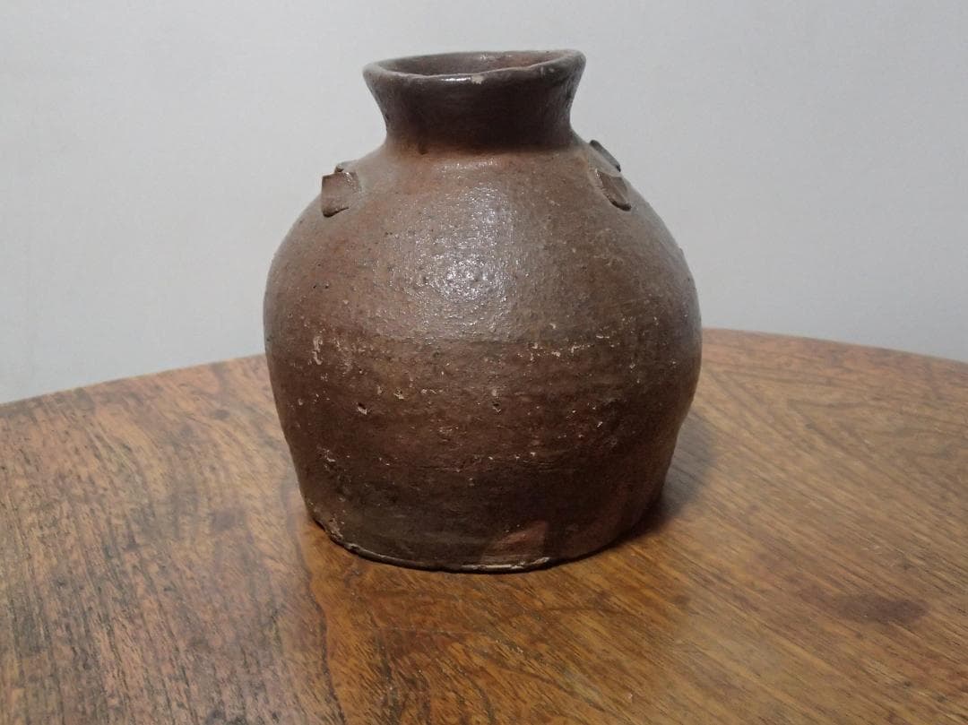 骨董　花瓶　越前お歯黒壺