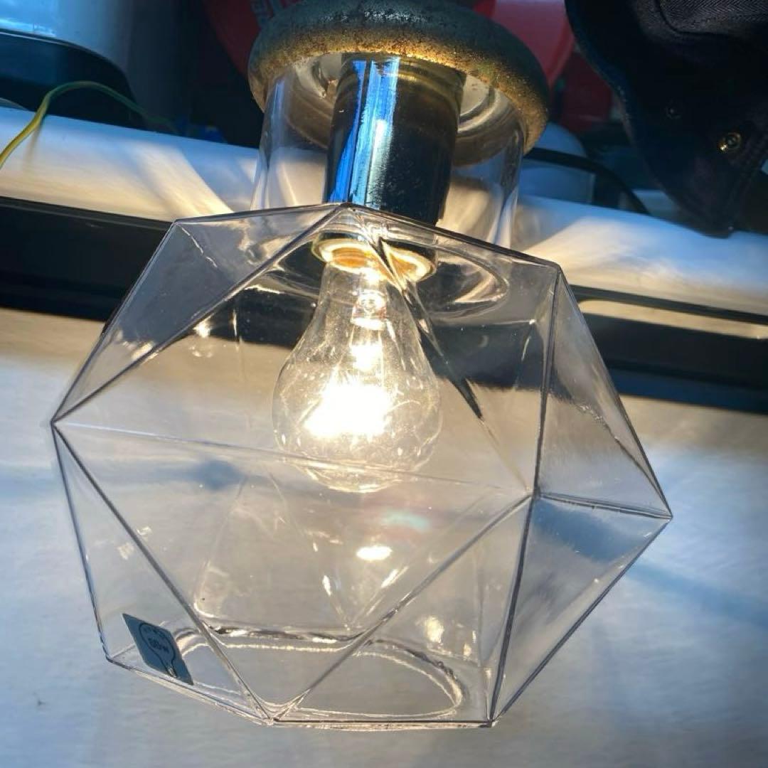 昭和レトロ　ガラス　ペンダントライト　照明　インテリア　ヴィンテージ