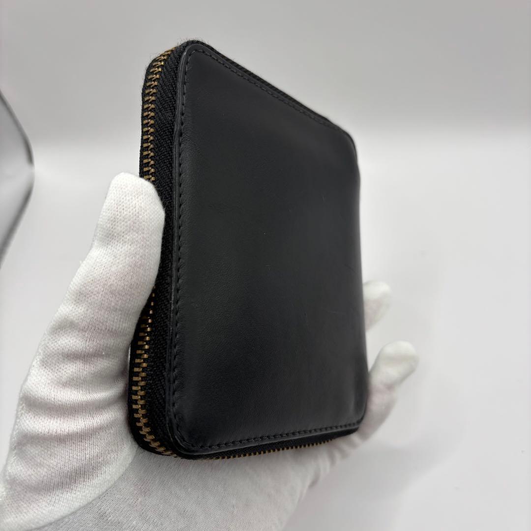 美品　comme des garcons 二つ折り財布　ブラック　ラウンドジップ