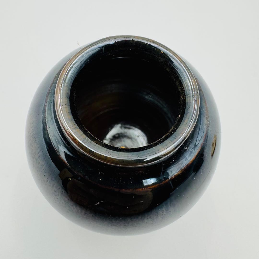 【小瀬戸　加藤唐三郎　文琳茶入　仕覆　共箱】茶道具　骨董　アンティーク