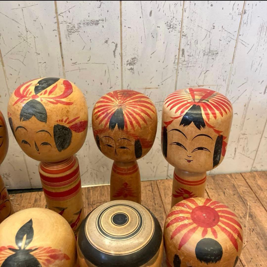 ②昭和レトロ 東北 伝統工芸 郷土玩具 創作 こけし 小芥子 16体 まとめ売り
