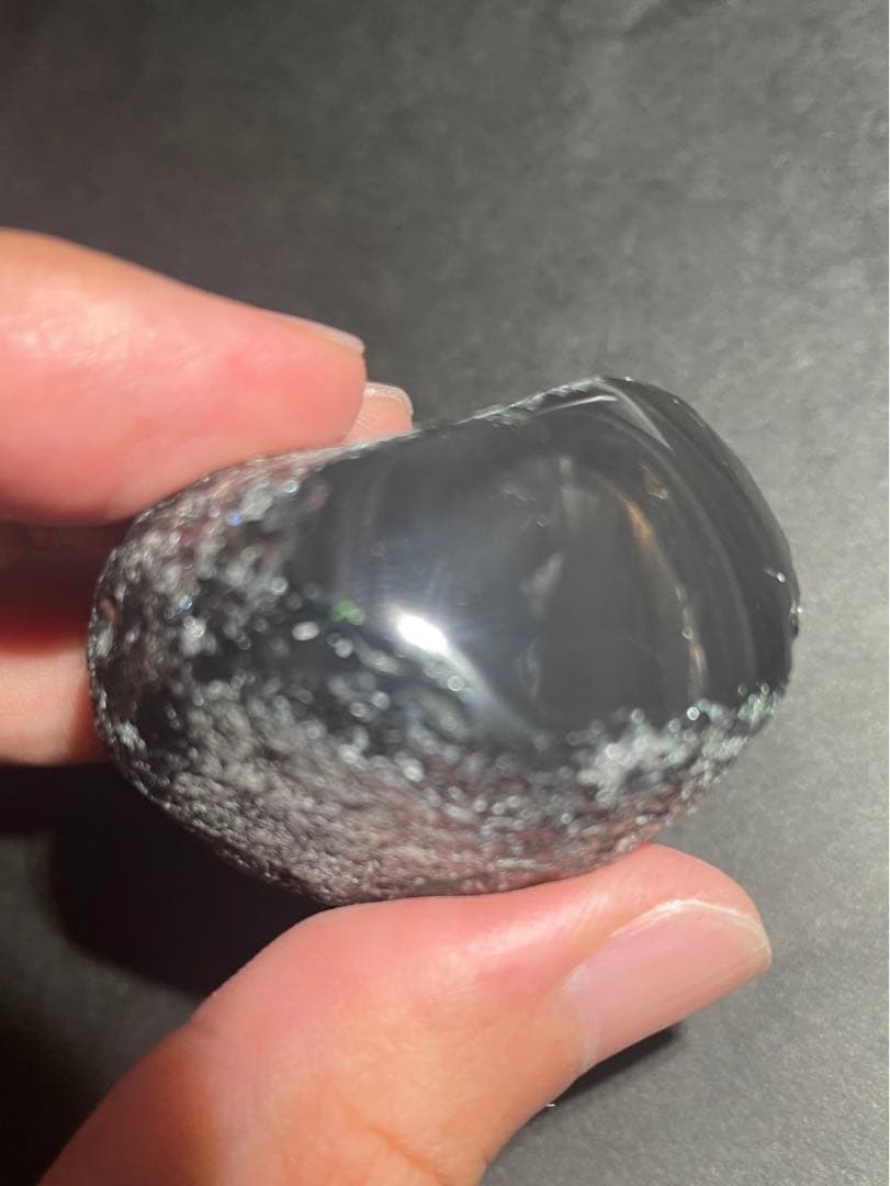 研磨品　十勝石玲瓏特選5個セット　レインボーオブシディアン