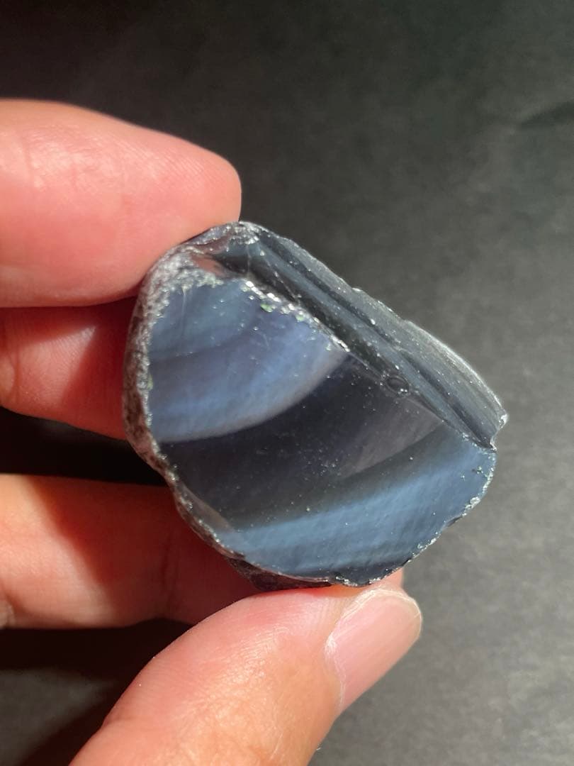 研磨品　十勝石玲瓏特選5個セット　レインボーオブシディアン