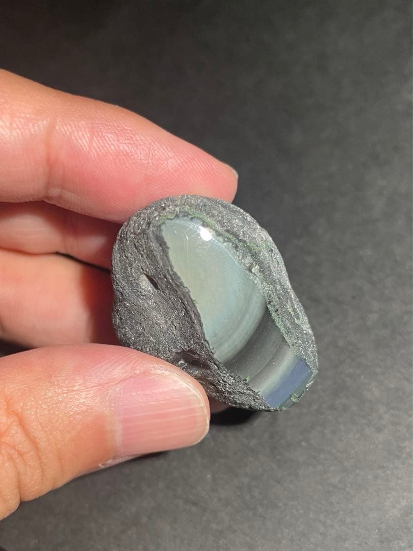 研磨品　十勝石玲瓏特選5個セット　レインボーオブシディアン