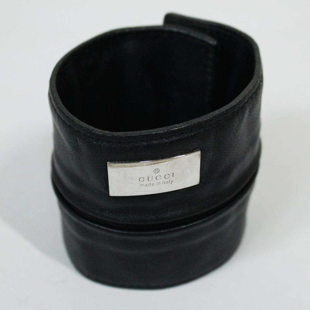 激レア 極美品 GUCCI グッチ リストバンド ケース レザー ブラック