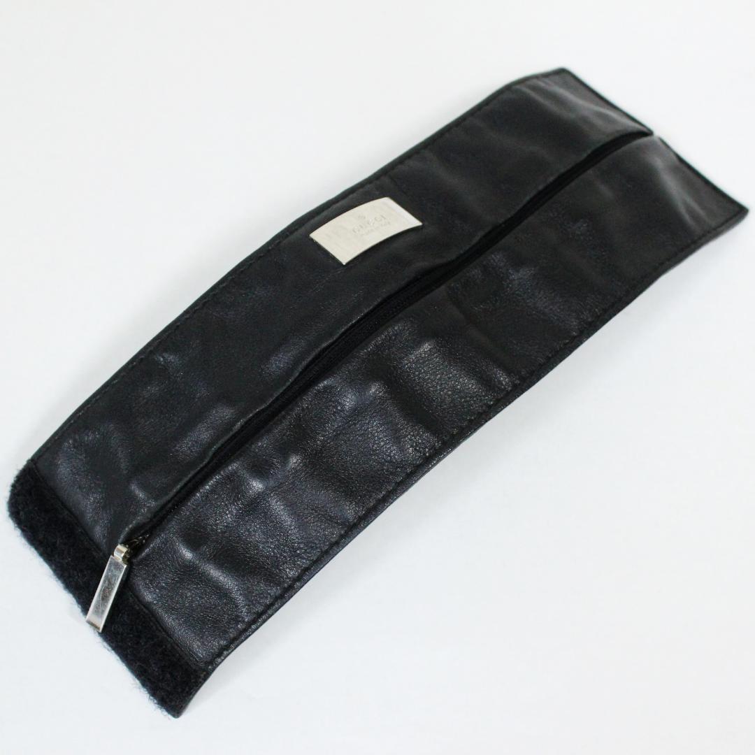 激レア 極美品 GUCCI グッチ リストバンド ケース レザー ブラック