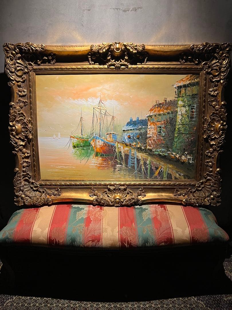 専用他の方発送×【夕暮れの船着場】豪華額装