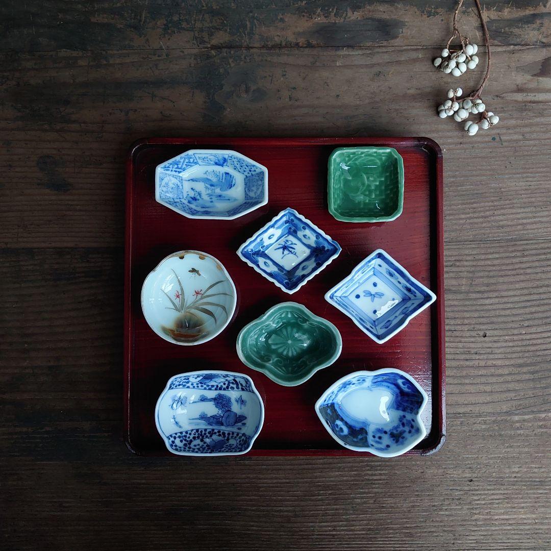 骨董 豆皿 菱形 木瓜形 慈姑形 8種8枚 骨董 アンティーク