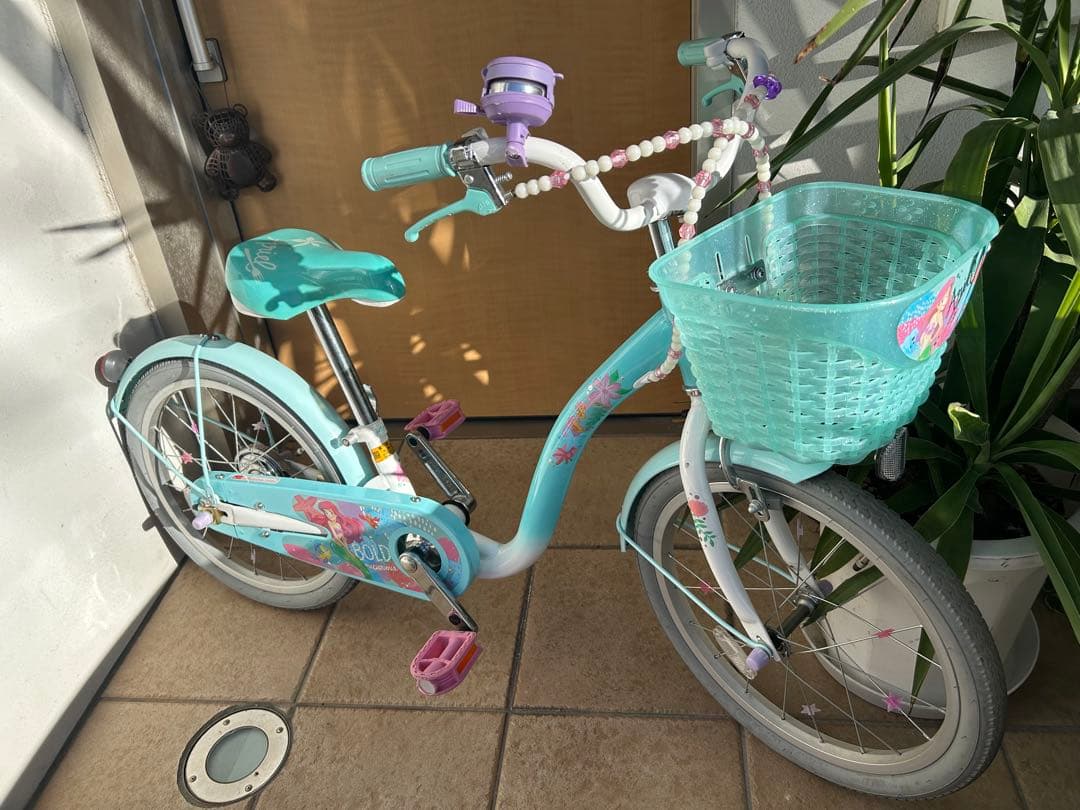 ⭐︎引渡し限定⭐︎ ディズニー アリエル 子供用自転車 18インチ 水色