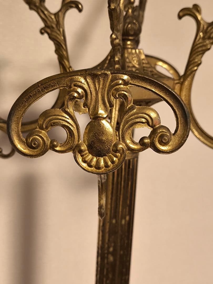 アンティーク　真鍮コートスタンド　ポールハンガー　クラシック　イタリア製