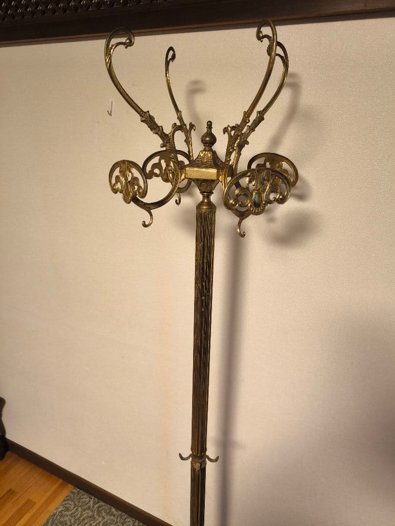 アンティーク　真鍮コートスタンド　ポールハンガー　クラシック　イタリア製