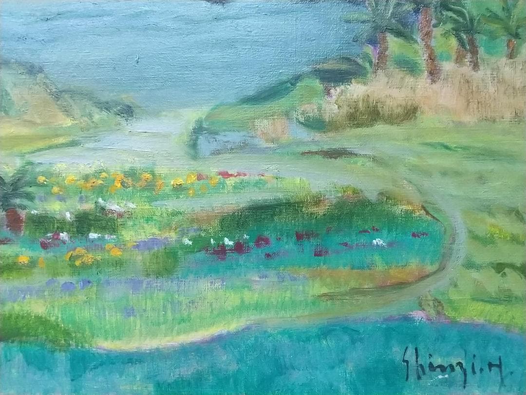 「雨後 」房州白浜 F8 絵画 油絵 油彩画 風景画 アート