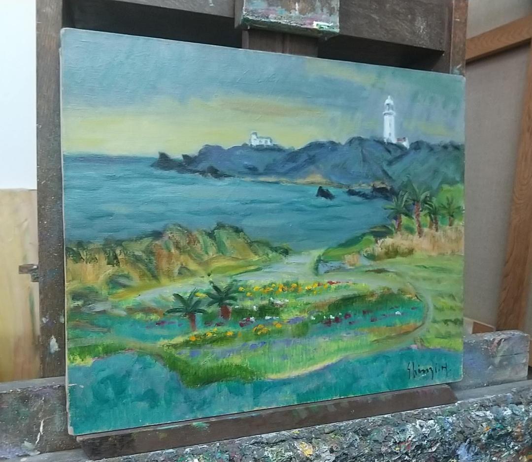 「雨後 」房州白浜 F8 絵画 油絵 油彩画 風景画 アート