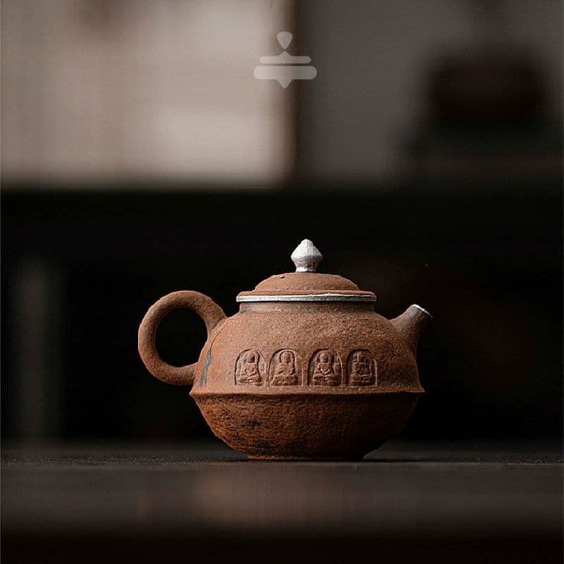 中国茶器 岩泥-敦煌壺 茶壺 煎茶具 茶器 新品未使用品