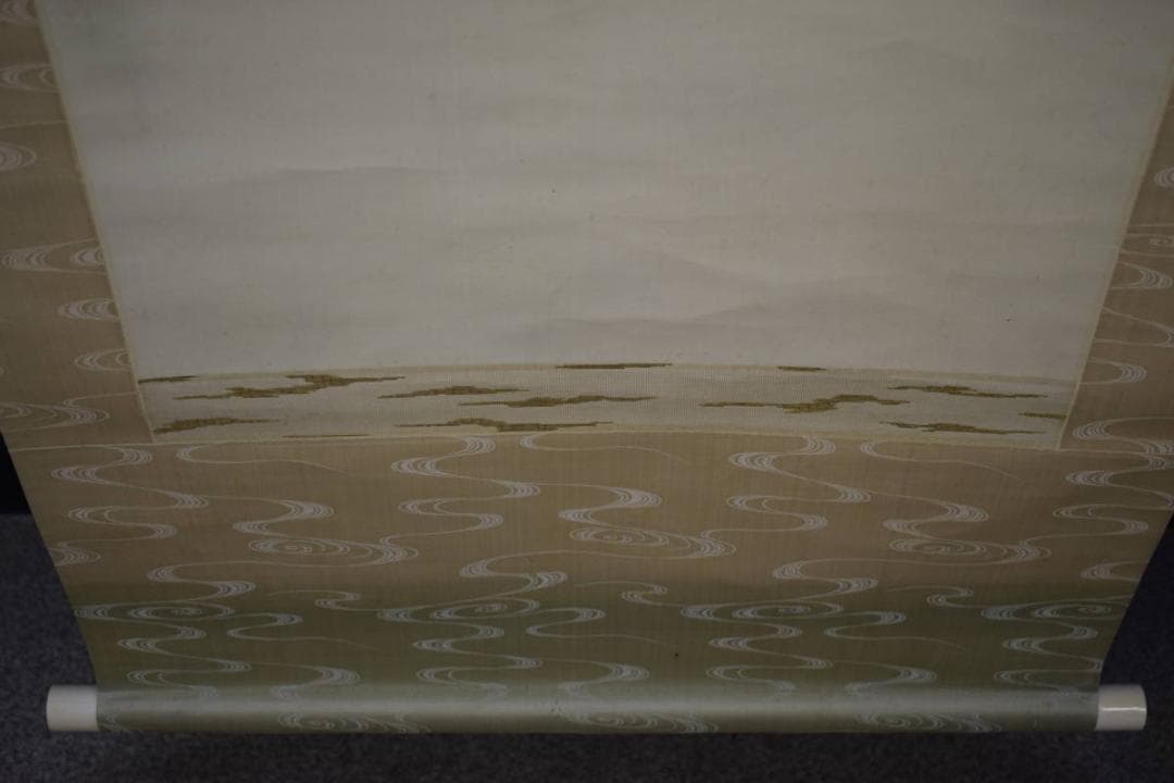 真作/大阪南画壇の耆宿/姫島竹外/飛瀑図/桐共箱付/布袋屋掛軸HG-850