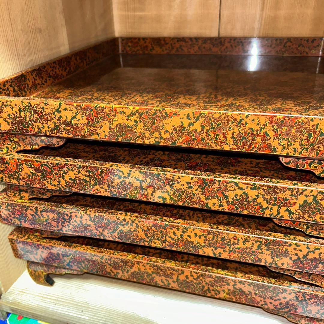 脚付　お盆✖︎五枚　　古美術