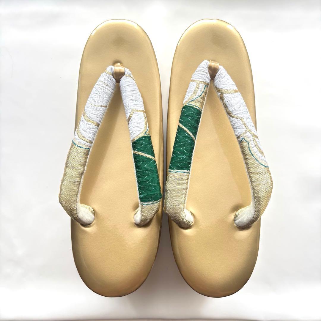 高級帯地使用 草履バッグセット　厚底