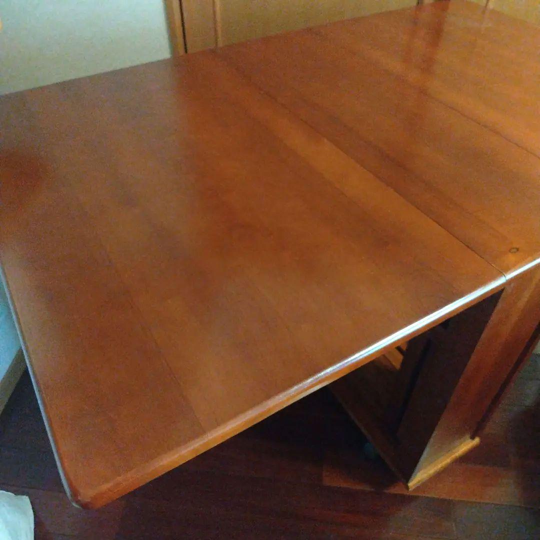 【ひよひよ】天然木 折りたたみ式 バタフライ ダイニングテーブル 送料無料