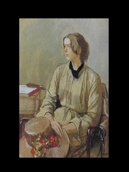 小磯良平、【外国婦人】、希少な限定額装用画集画、新品高級額 額装付