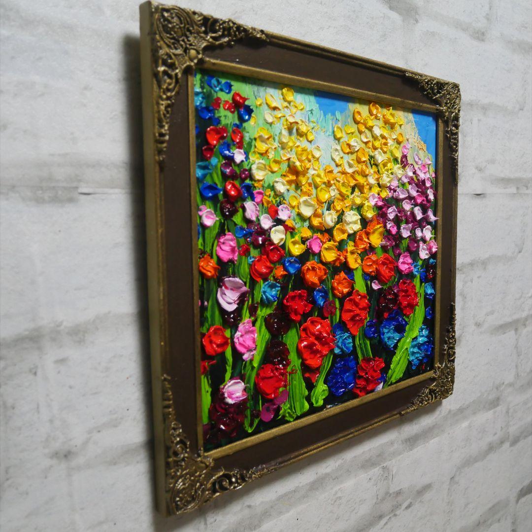 油絵 油彩 油彩画 絵 絵画【colorful flower garden】