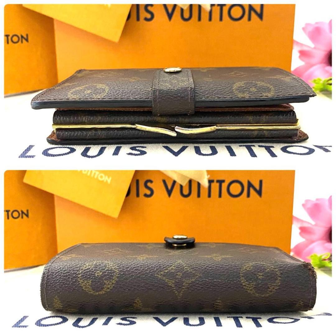 ルイ ヴィトン◎モノグラム ヴィエノワ 二つ折り がま口 ブラウン 茶 男女兼用