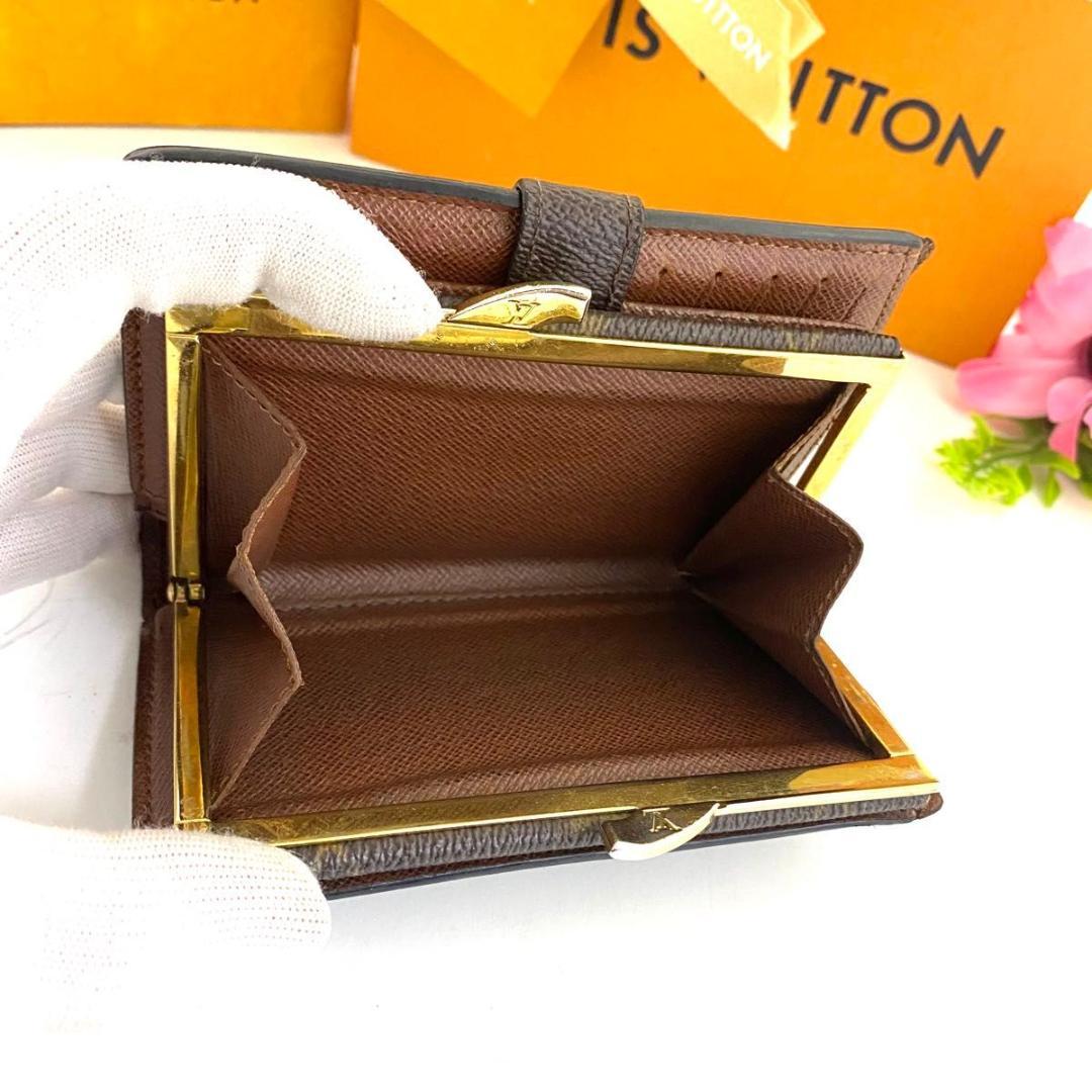 ルイ ヴィトン◎モノグラム ヴィエノワ 二つ折り がま口 ブラウン 茶 男女兼用