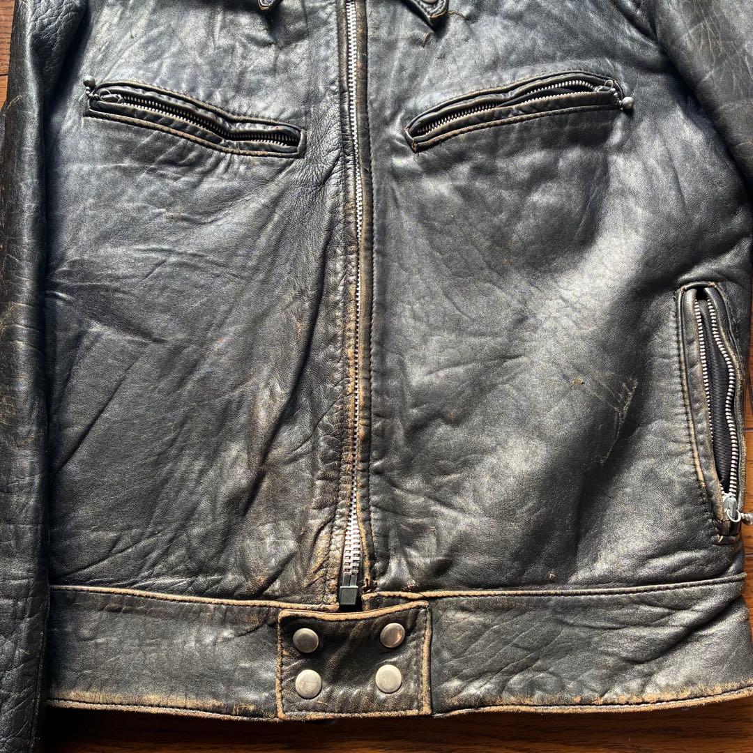 【雰囲気抜群】70s Kett Leathers ダブルライダース　茶芯