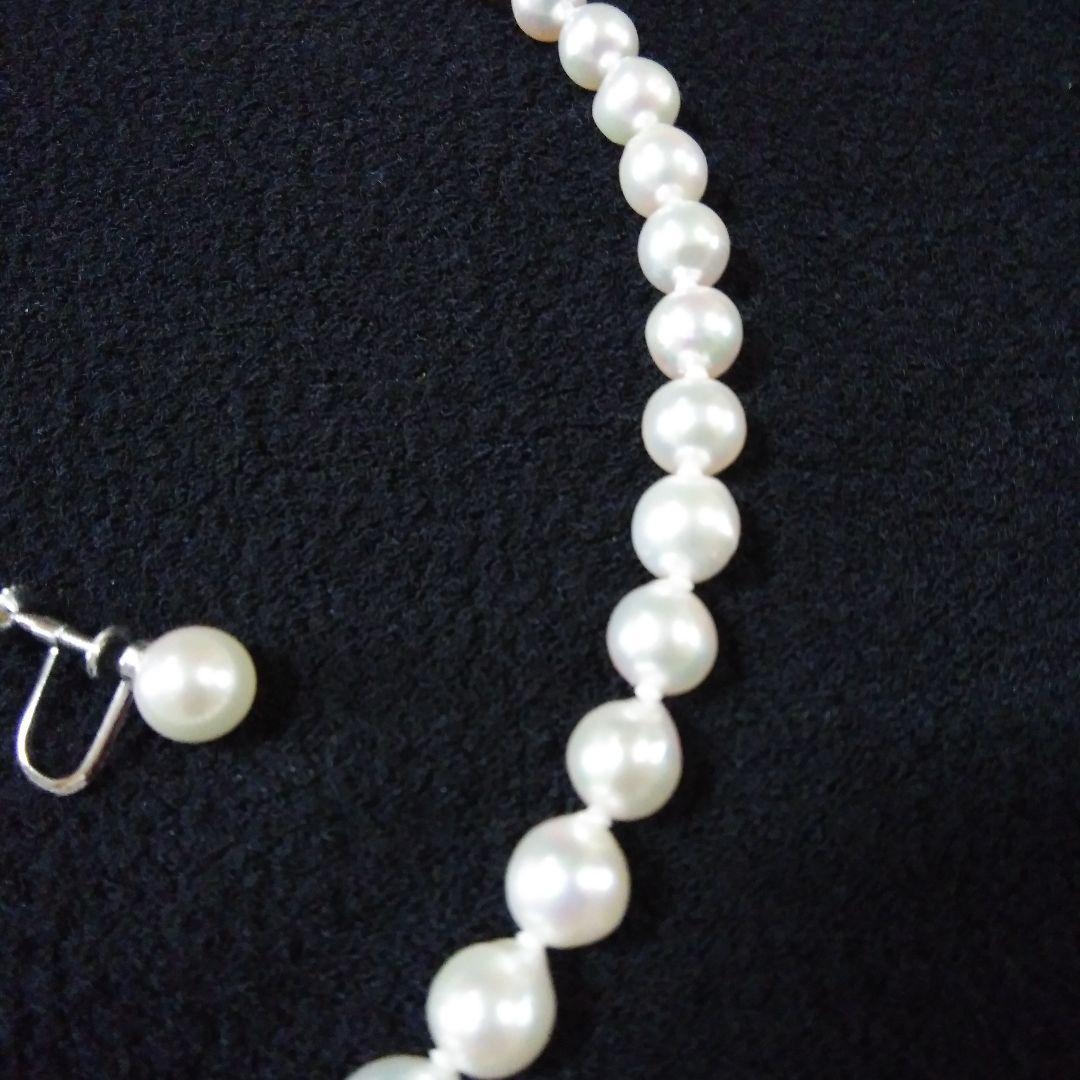 らら 伊勢志摩産7.5ー8mm高品質の本真珠ネックレスとイヤリングセッ