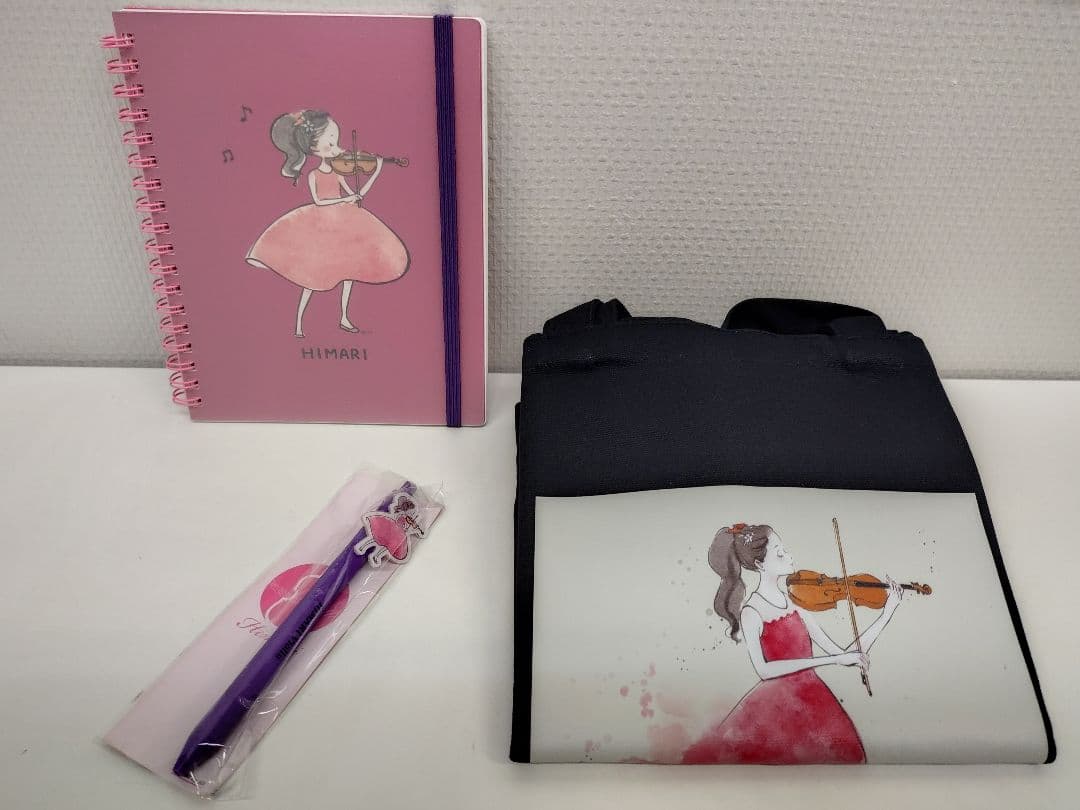 ヴァイオリニスト HIMARI さん グッズ3点 トートバッグ 手帳 ボールペン