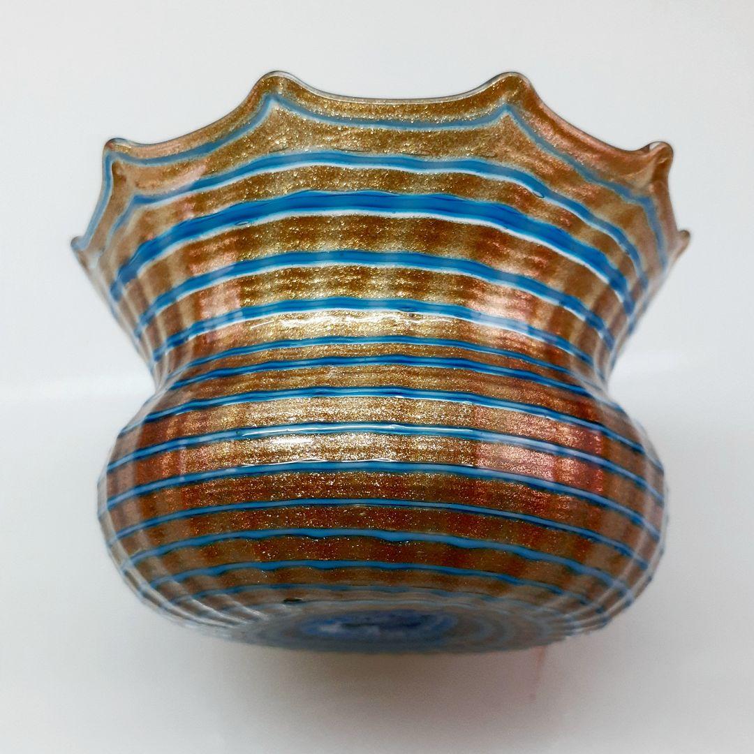 MURANO ムラノ 金彩 ターコイズブルー デザートカップ お碗