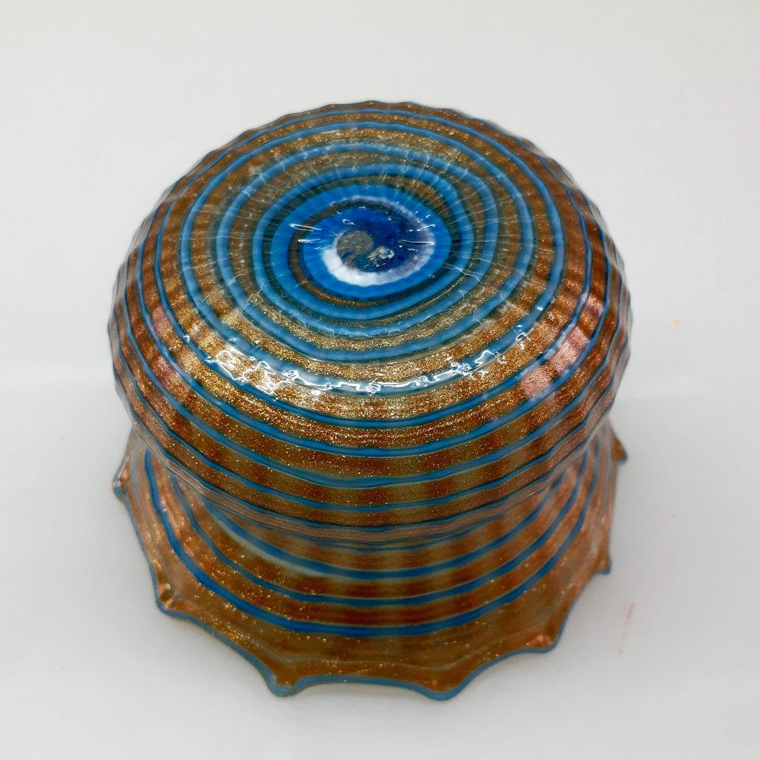 MURANO ムラノ 金彩 ターコイズブルー デザートカップ お碗