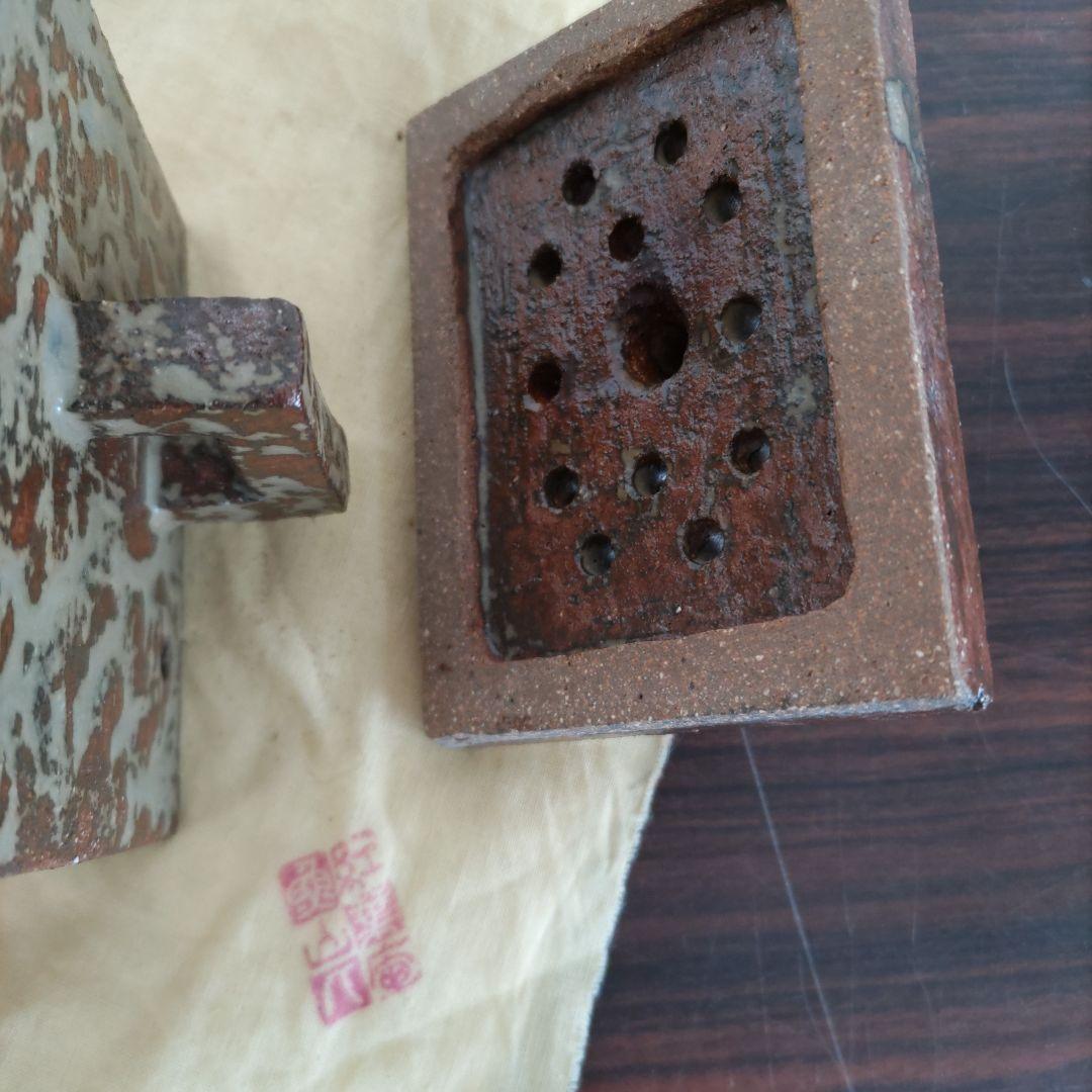 灰釉香炉　魚山　D133