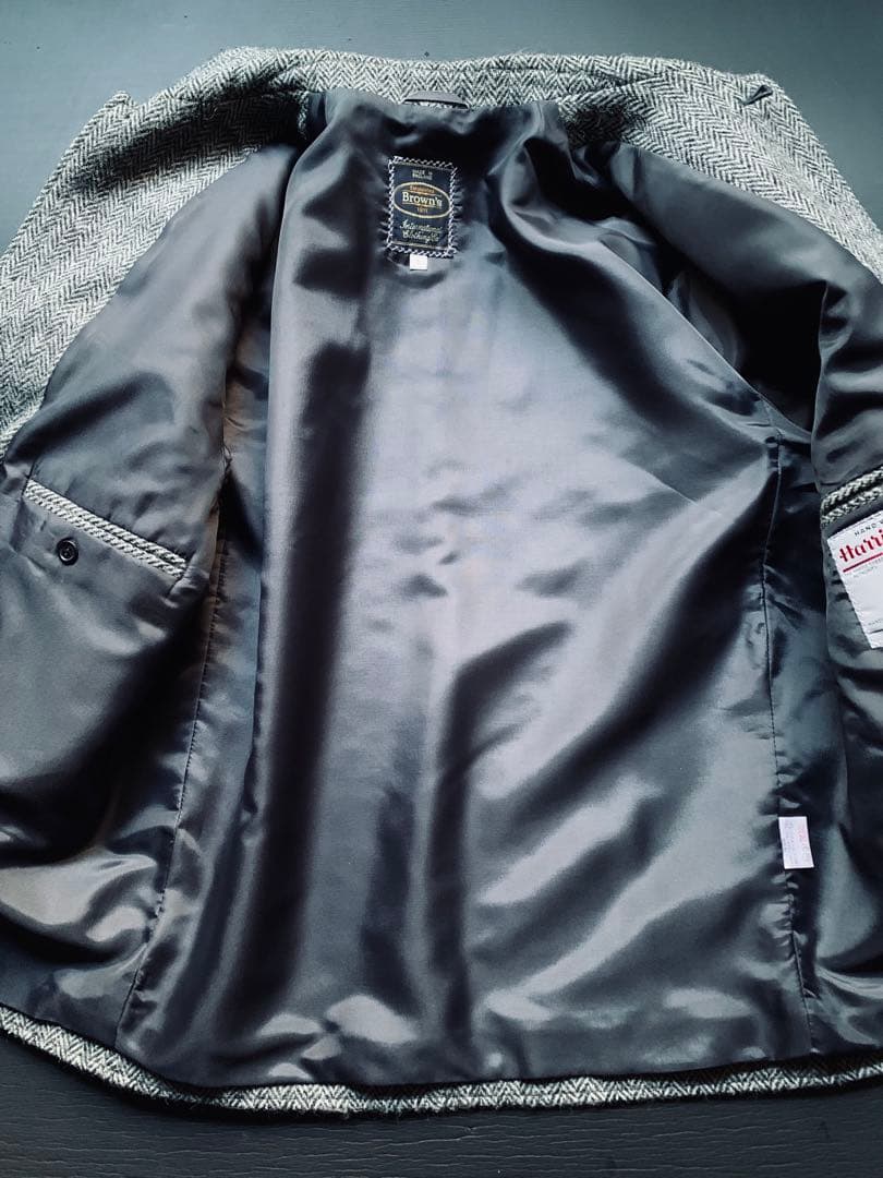 Brown’s ヘリンボーンジャケット　ハリスツイード生地の英国製　カスタム品