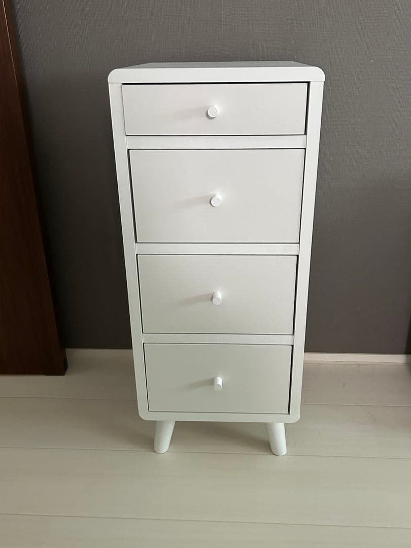完成品　リビング チェスト スリム コンパクト タンス おしゃれ 幅30cm 白
