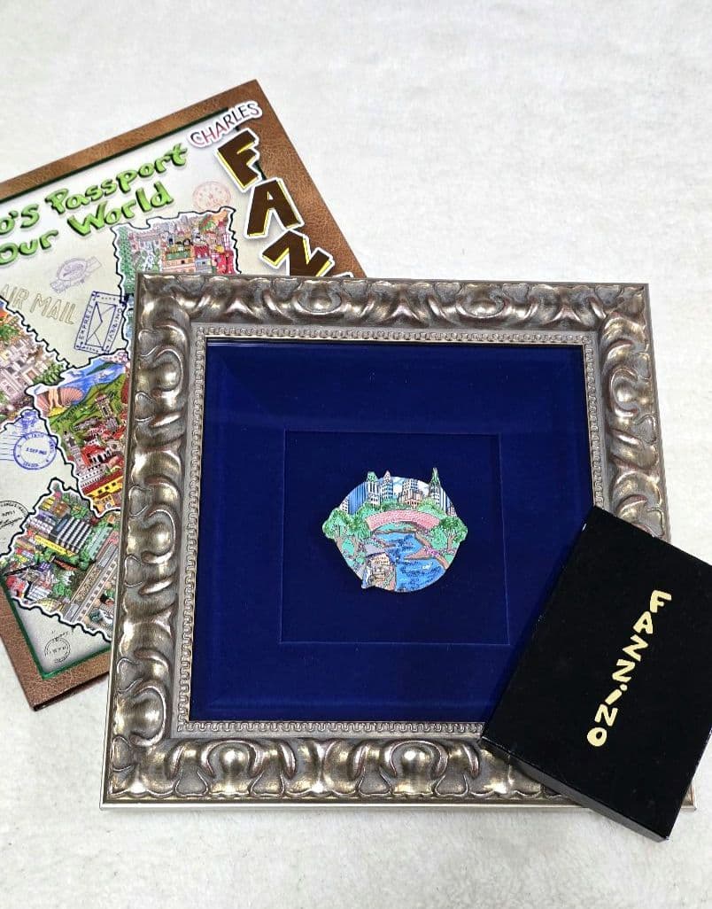 【希少】チャールズ ファジーノ 3Dアート ブローチ イラスト集 3点セット