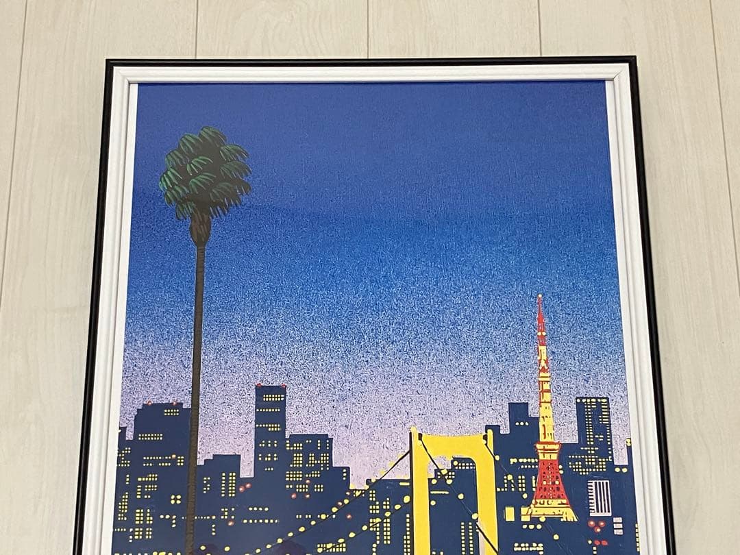 【額縁付き】 永井博（Hiroshi Nagai） A2ポスター　青