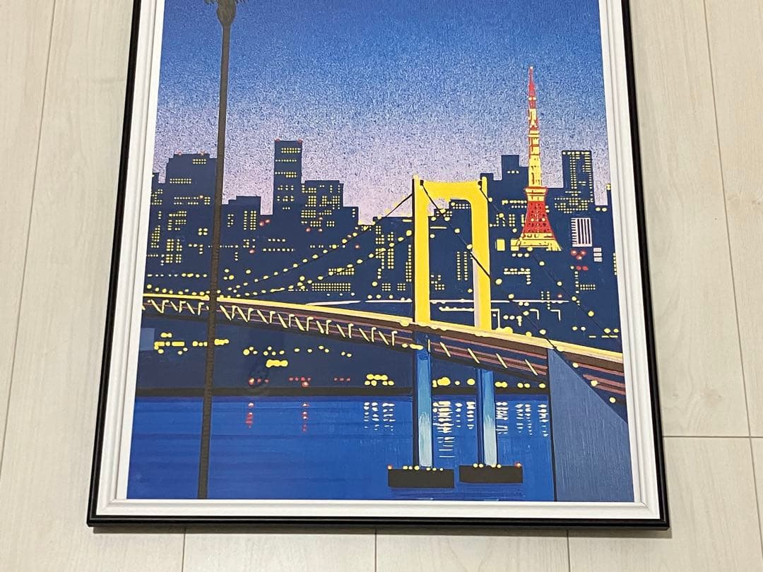 【額縁付き】 永井博（Hiroshi Nagai） A2ポスター　青
