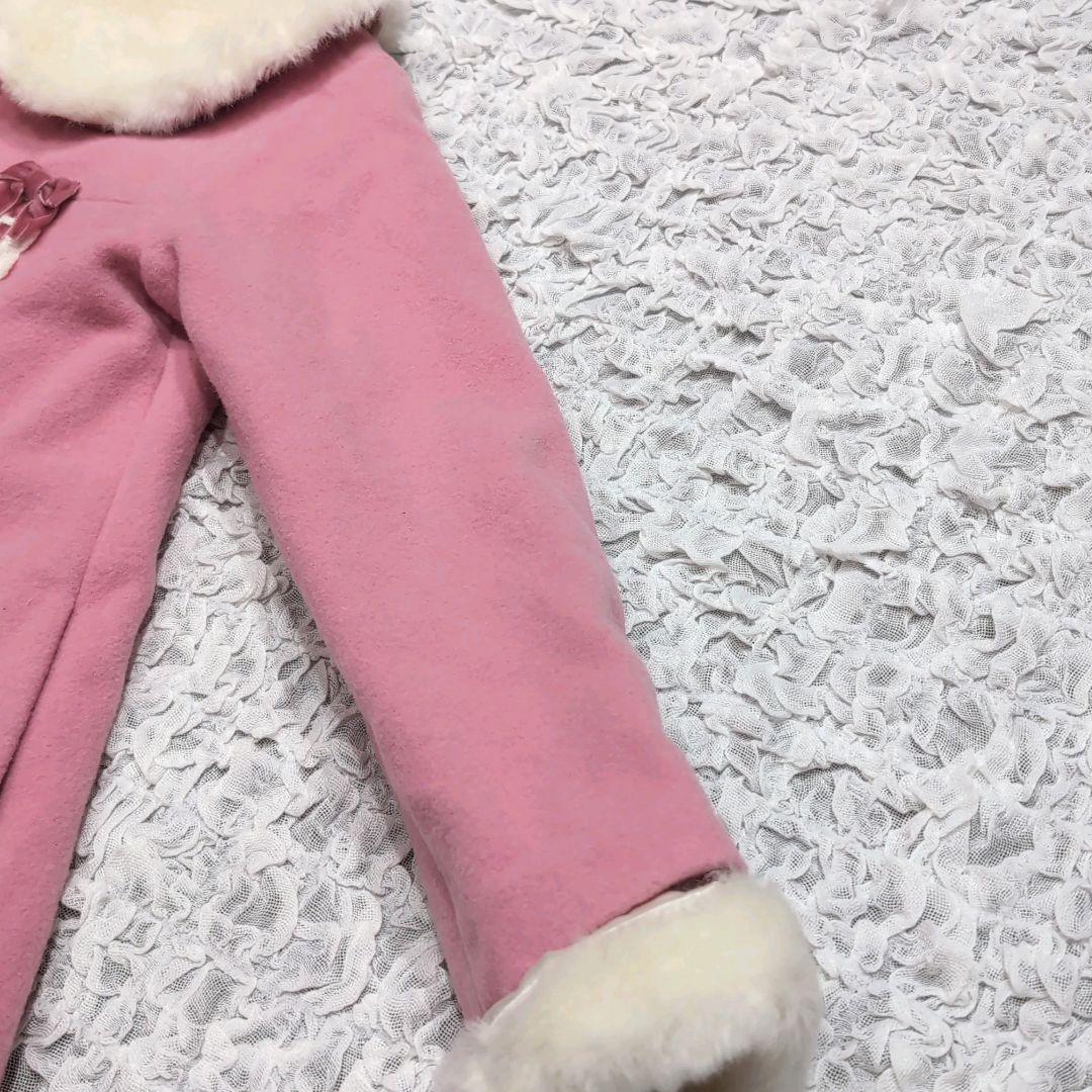 シャーリーテンプル サンタコート はしごレース ピンク 120 ボア ファー