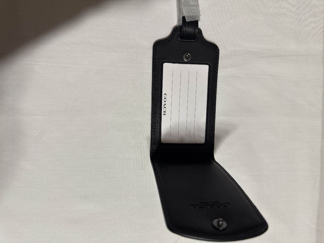 値下げ〇 コーチ ネームタグ シグネチャー ラゲッジタグ チャコール ブランド