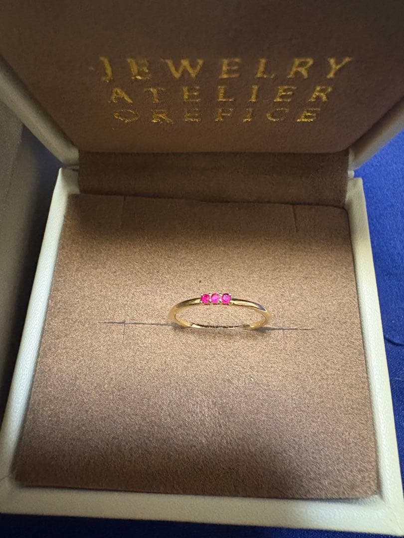 【セール】オレフィーチェOrefice K18ルビーハンナリング 4号 箱要相談