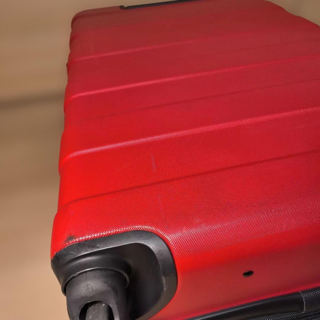 無印良品 スーツケース 赤 MUJI TSAロック 4輪 廃盤 軽量鍵付　75L