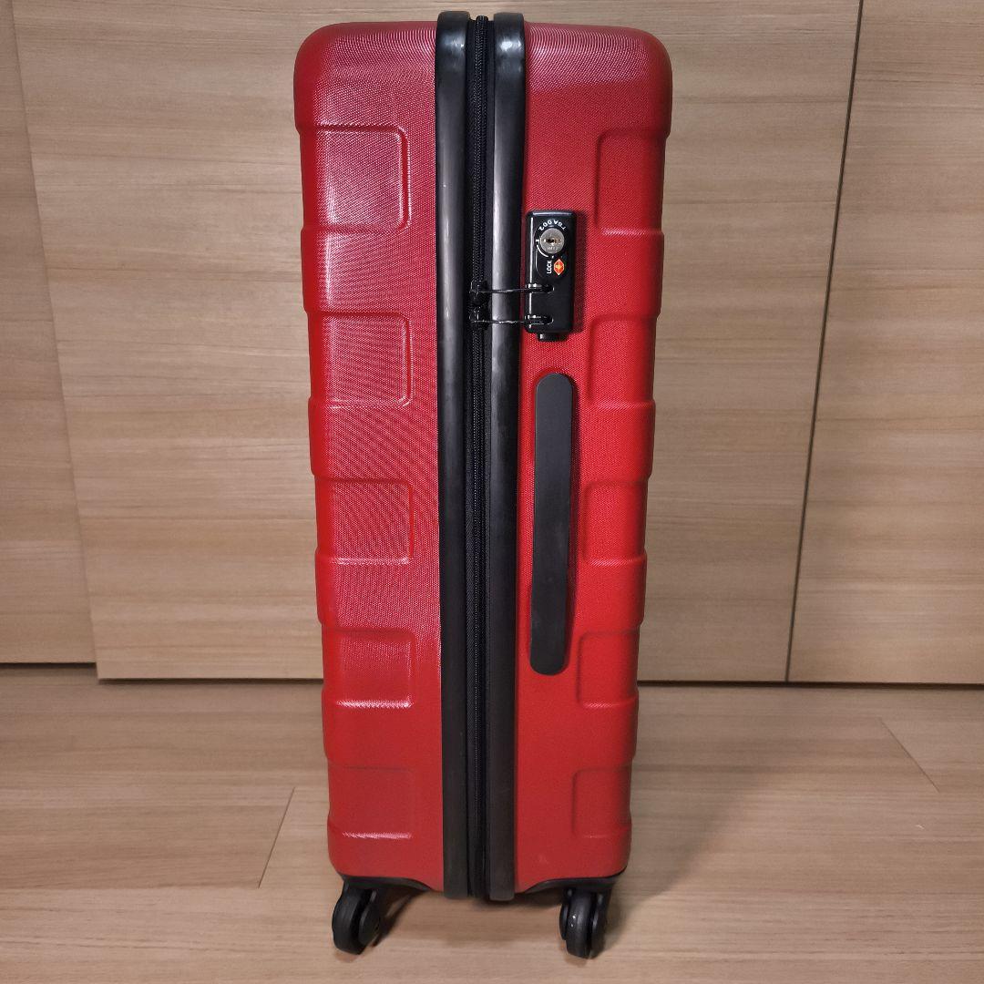 無印良品 スーツケース 赤 MUJI TSAロック 4輪 廃盤 軽量鍵付　75L