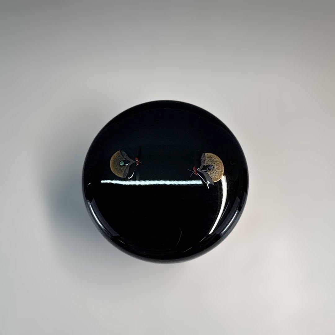 【中古品】西村宗利造　蛍蒔絵　中棗（共箱）